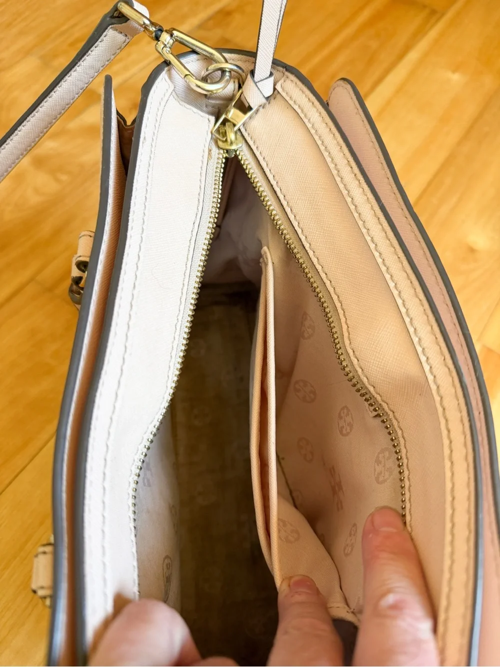 Tory Burch Blush Pink Robinson Satchel with Gold Hardware